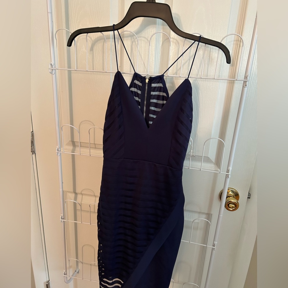 Charlotte Russe Blue Ruched Bodycon Dress